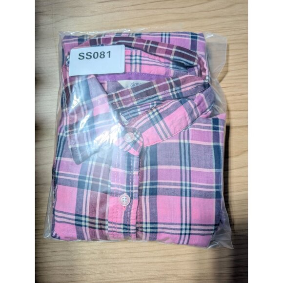 Aeropostale Eighty Seven Womens Medium Pink Plaid Long Sleeve Button Up Shirt - Picture 7 of 7